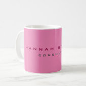 Mug Nom personnalisé Feminine Professional Rose modern (Devant gauche)