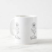Mug Nom personnalisé Février violet Fleur de naissance (Devant gauche)