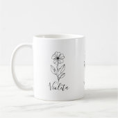 Mug Nom personnalisé Février violet Fleur de naissance (Gauche)