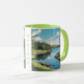 Mug Nom personnalisé Finlande Nature Illustration (Devant droit)