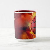 Mug Nom personnalisé Flaming Basketball (Centre)