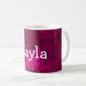 Mug Nom personnalisé Fleur Dahlia rose et blanc (Devant droit)