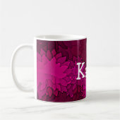 Mug Nom personnalisé Fleur Dahlia rose et blanc (Gauche)