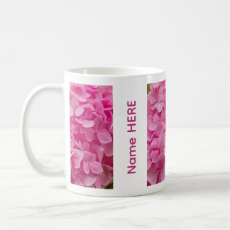 Mug Nom personnalisé Fleur d'hydrangea rose Photo