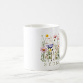 Mug Nom personnalisé fleur sauvage (Devant droit)