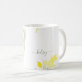 Mug Nom personnalisé Fleur sauvage d'aquarelle jaune (Devant droit)
