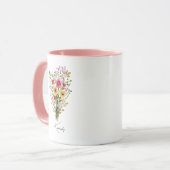 Mug Nom personnalisé Fleur sauvage Floral rose (Devant gauche)