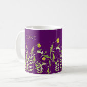 Mug Nom personnalisé fleur sauvage moderne aquarelle É (Devant gauche)