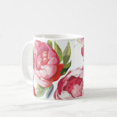 Mug Nom personnalisé floral rose mignon moderne (Devant gauche)