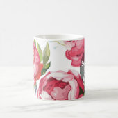 Mug Nom personnalisé floral rose mignon moderne (Centre)