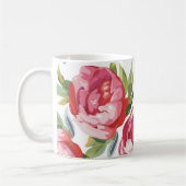 Mug Nom personnalisé floral rose mignon moderne (Gauche)