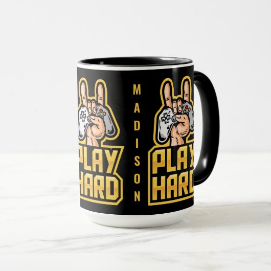 Mug Nom personnalisé Gamer (Devant droit)