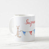 Mug Nom personnalisé Giraffe et Kangaroo Bunting drape (Devant gauche)