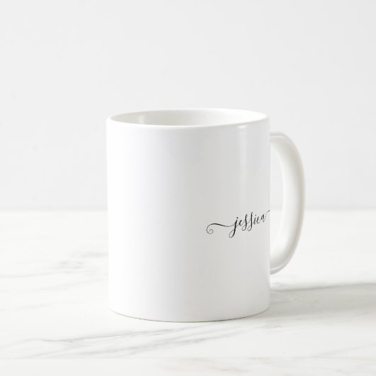 Mug Nom personnalisé Girly Black Script Calligraphie (Devant droit)
