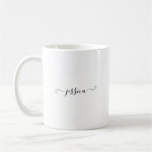 Mug Nom personnalisé Girly Black Script Calligraphie (Gauche)