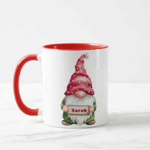 Mug Nom personnalisé Gnome de Noël personnalisé