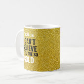 Mug Nom personnalisé Gold Moderne 50e anniversaire (Devant gauche)