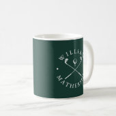 Mug Nom personnalisé Golf Clubs Emerald Green White (Devant droit)
