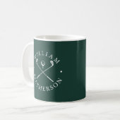 Mug Nom personnalisé Golf Clubs Emerald Green White (Devant gauche)