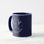 Mug Nom Personnalisé Golf Clubs Marine Bleu Et Blanc (Devant gauche)