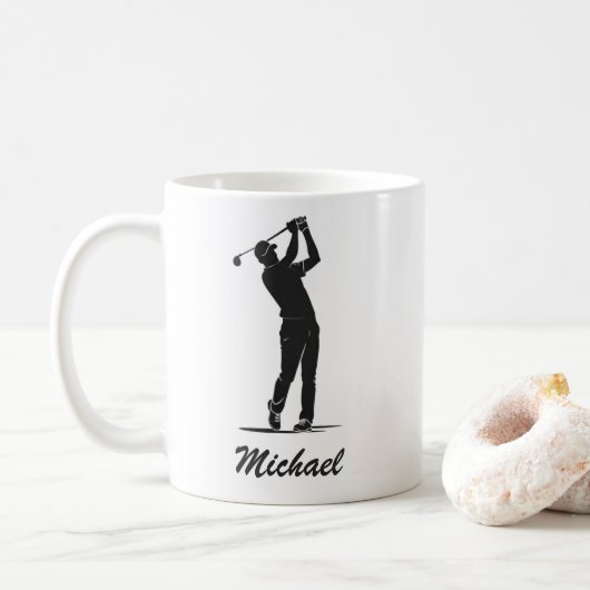Mug Nom personnalisé Golf Player Golfer Golf (Avec donut)