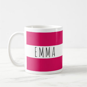Mug Nom personnalisé gras Bloc de couleur moderne pers