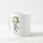 Mug Nom personnalisé Green Zombie Halloween (Devant gauche)