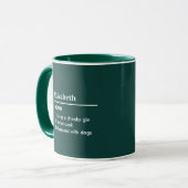 Mug Nom personnalisé Hunter Green Définition (Devant gauche)