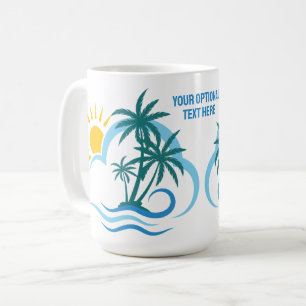 Mug Nom personnalisé Îles tropicales