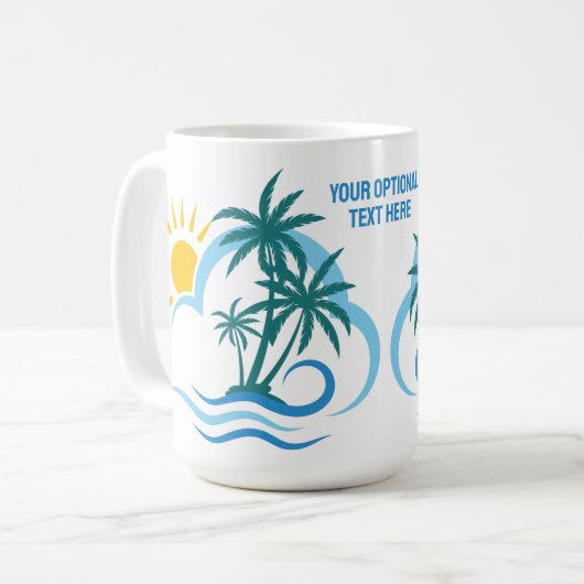 Mug Nom personnalisé Îles tropicales (Devant gauche)
