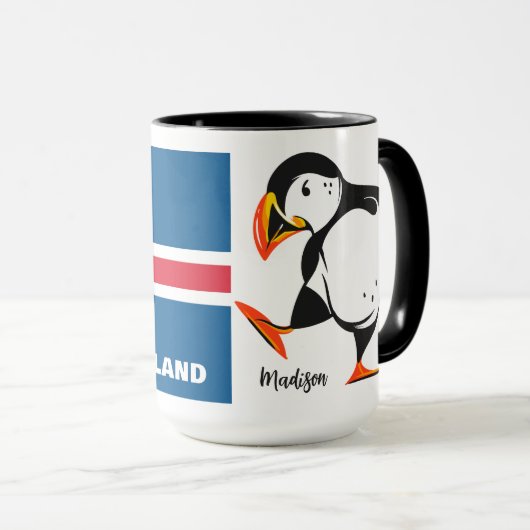 Mug Nom personnalisé Islande (Devant droit)