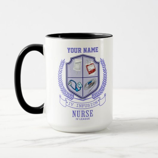 Mug Nom personnalisé IV Ligue Infusion Nurse (Gauche)