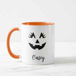 Mug Nom personnalisé Jack O' Lantern féminin