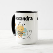 Mug Nom personnalisé joli bourdon (Devant gauche)
