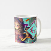 Mug Nom personnalisé Jote Whimsical Witch Halloween Tr (Devant droit)