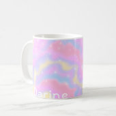 Mug Nom personnalisé l Éperviers colorés Rainbow Girly (Devant gauche)