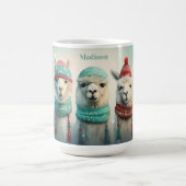 Mug Nom personnalisé Llamas d'hiver (Centre)