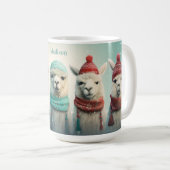 Mug Nom personnalisé Llamas d'hiver (Devant droit)