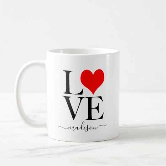 Mug Nom personnalisé LOVE tendance (Gauche)
