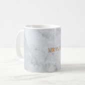 Mug Nom personnalisé/Marbre blanc couleur élégant (Devant gauche)
