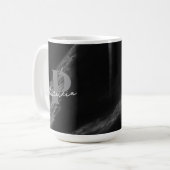 Mug Nom personnalisé Marbre de boisson élégant Noir (Devant gauche)