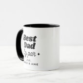 Mug Nom personnalisé Meilleur papa Par Par Cool Rétro (Devant gauche)