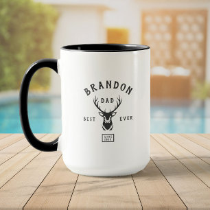Mug Nom personnalisé MEILLEUR PÈRE JAMAIS Rustique mod