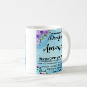 Mug Nom personnalisé Message bleu pour la fille de pap (Devant droit)