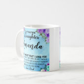 Mug Nom personnalisé Message bleu pour la fille de pap (Devant gauche)