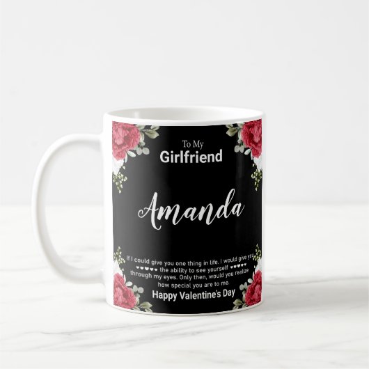 Mug Nom personnalisé Message de Valentine pour une ami (Gauche)