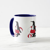 Mug Nom personnalisé mignon dessin Pingouin de natatio (Devant gauche)