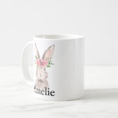 Mug Nom personnalisé mignon lapin de Pâques (Devant gauche)