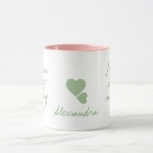 Mug Nom personnalisé mignon Mommy Matcha Tea Script (Centre)