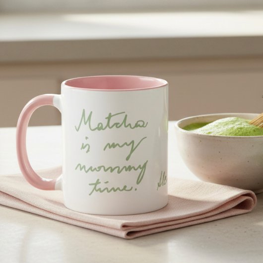 Mug Nom personnalisé mignon Mommy Matcha Tea Script